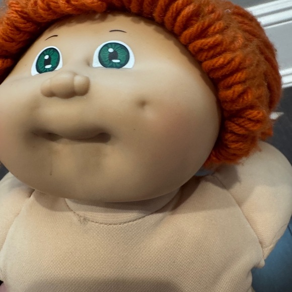 VINTAGE 1982 Cabbage Patch Kids Single Dimple Girl Doll- Orange Hair Green Eyes - Picture 2 of 10